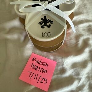 Rae Dunn Disney Halloween Plates - White Orange and Black